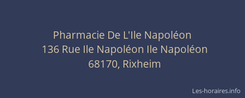Pharmacie De L'Ile Napol&eacute;on
