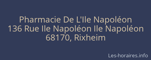 Pharmacie De L'Ile Napoléon