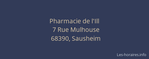 Pharmacie de l'Ill