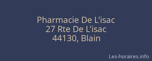 Pharmacie De L'isac