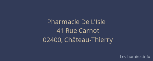 Pharmacie De L'Isle