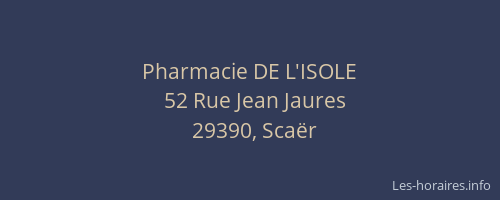 Pharmacie DE L'ISOLE