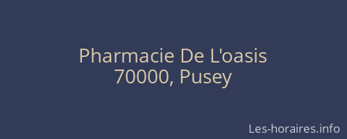 Pharmacie De L'oasis