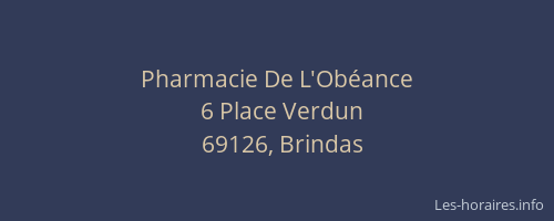 Pharmacie De L'Obéance