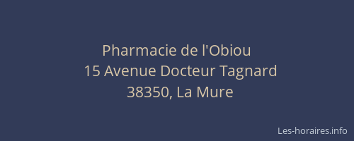 Pharmacie de l'Obiou