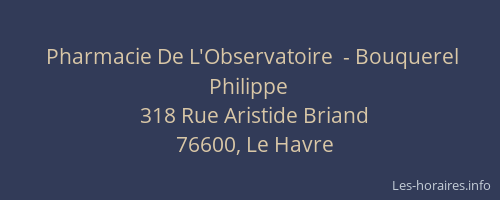 Pharmacie De L'Observatoire  - Bouquerel Philippe