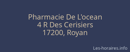 Pharmacie De L'ocean
