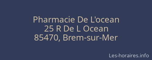 Pharmacie De L'ocean
