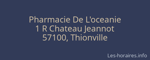 Pharmacie De L'oceanie