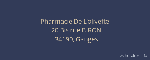 Pharmacie De L'olivette