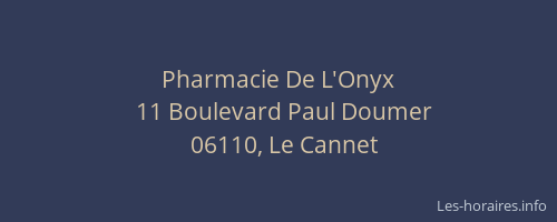 Pharmacie De L'Onyx