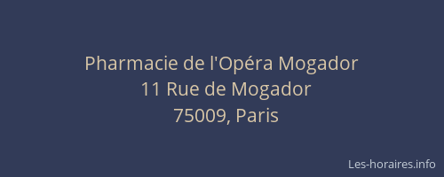 Pharmacie de l'Opéra Mogador