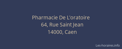 Pharmacie De L'oratoire