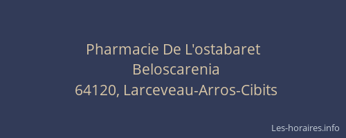 Pharmacie De L'ostabaret