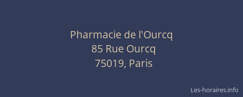 Pharmacie de l'Ourcq