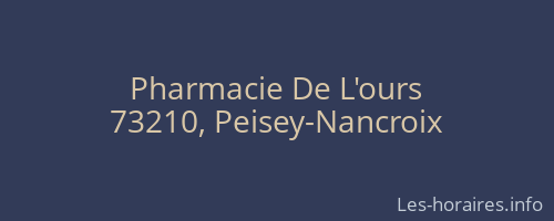 Pharmacie De L'ours