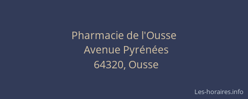 Pharmacie de l'Ousse