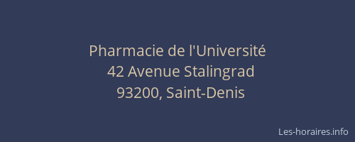 Pharmacie de l'Université