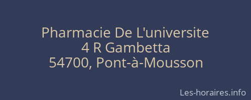 Pharmacie De L'universite