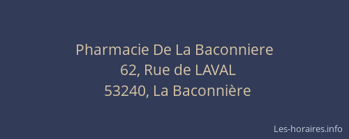 Pharmacie De La Baconniere