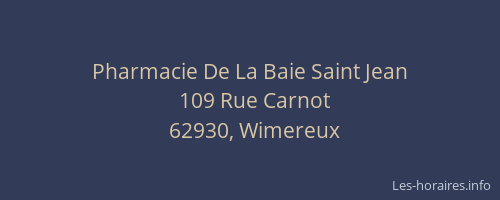 Pharmacie De La Baie Saint Jean