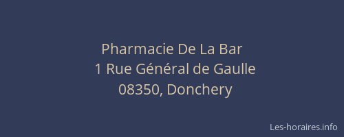 Pharmacie De La Bar