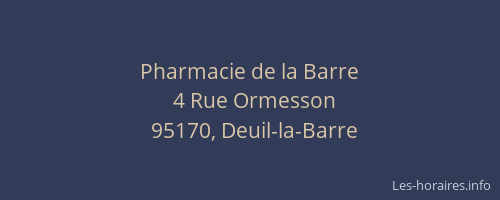 Pharmacie de la Barre