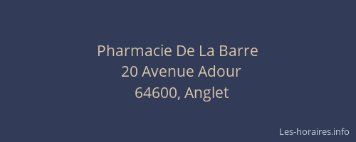 Pharmacie De La Barre