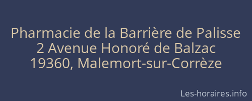 Pharmacie de la Barrière de Palisse