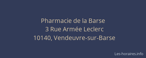 Pharmacie de la Barse