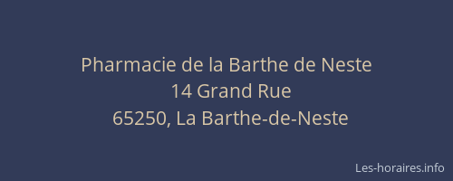 Pharmacie de la Barthe de Neste