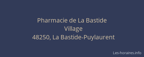 Pharmacie de La Bastide