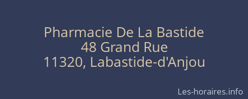 Pharmacie De La Bastide