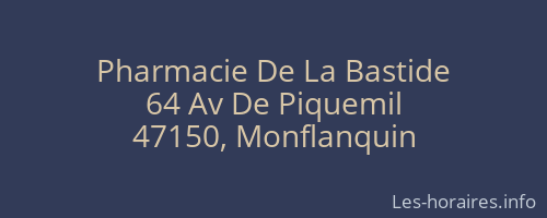 Pharmacie De La Bastide