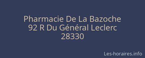 Pharmacie De La Bazoche