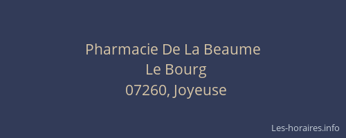 Pharmacie De La Beaume
