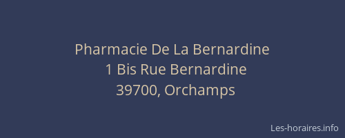 Pharmacie De La Bernardine
