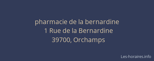 pharmacie de la bernardine