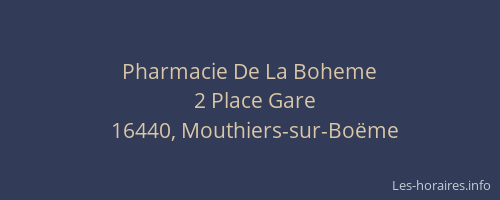 Pharmacie De La Boheme