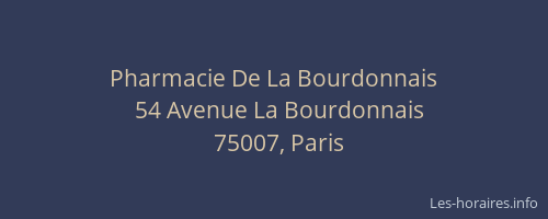 Pharmacie De La Bourdonnais