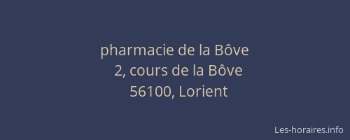 pharmacie de la Bôve