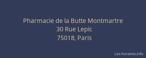 Pharmacie de la Butte Montmartre