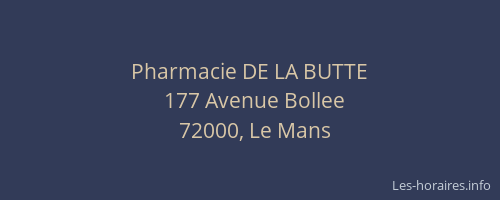 Pharmacie DE LA BUTTE