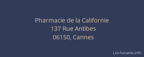 Pharmacie de la Californie