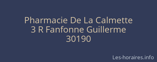 Pharmacie De La Calmette