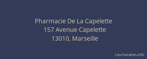 Pharmacie De La Capelette