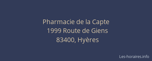 Pharmacie de la Capte