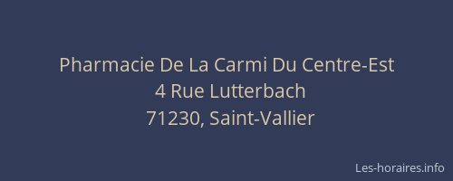 Pharmacie De La Carmi Du Centre-Est