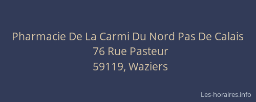 Pharmacie De La Carmi Du Nord Pas De Calais