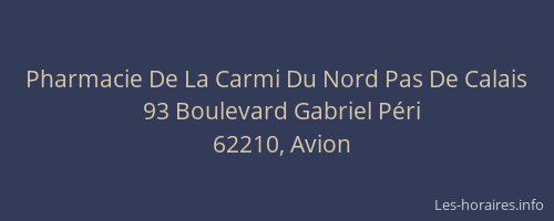 Pharmacie De La Carmi Du Nord Pas De Calais